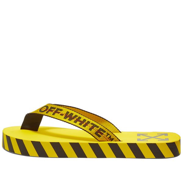 off white yellow flip flops