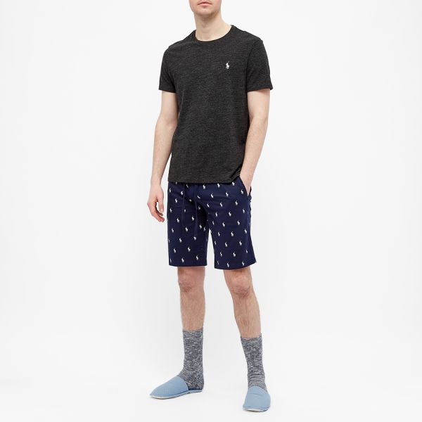 Polo Ralph Lauren Sleepwear All Over Pony Sweat Short Navy End