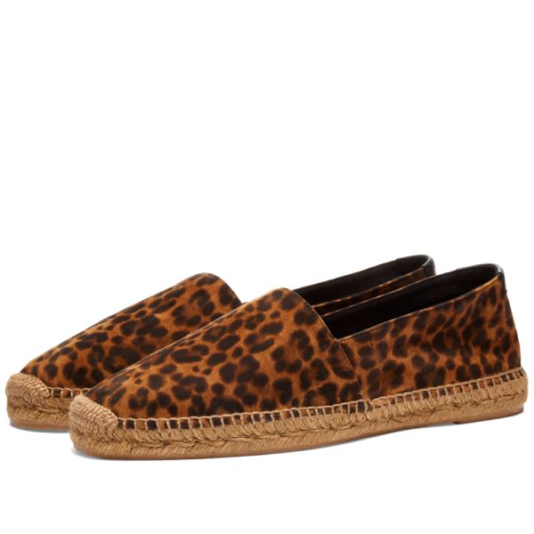 Brown leather espadrilles clearance