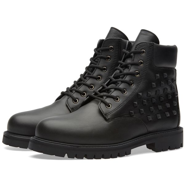 valentino combat boots with studs