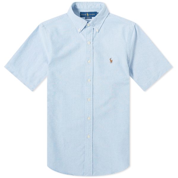 Polo Ralph Lauren Short Sleeve Button Down Oxford Shirt Bsr Blue