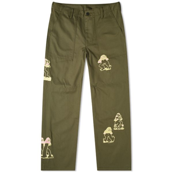 Brain Dead Mushroom Embroidered Military Pant Olive Drab End