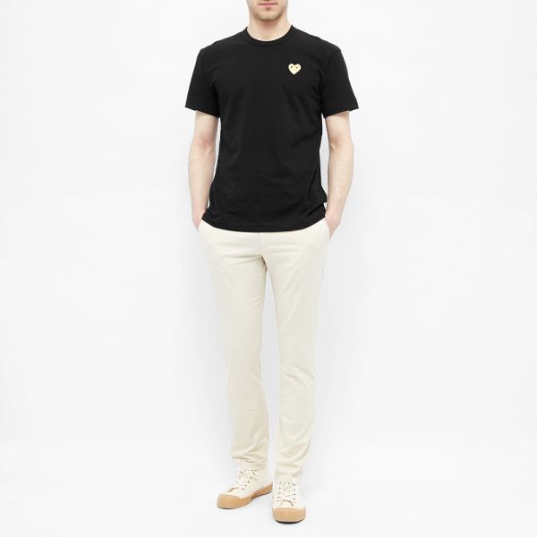 comme des garcons white shirt black heart