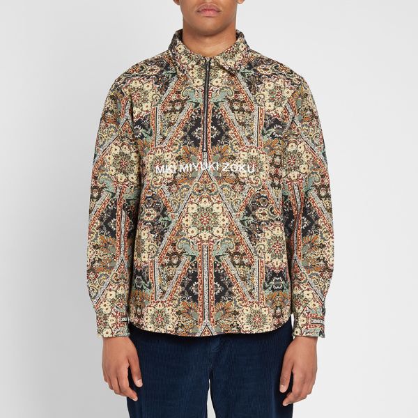 Multi tapestry zip through overshirt clearance