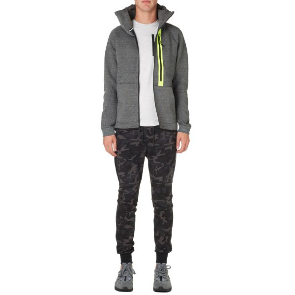 Nike Tech Fleece Hero Hoody Tumbled Grey & Volt END. (US)
