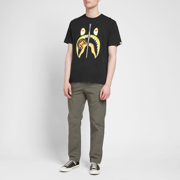 bape shark tee black