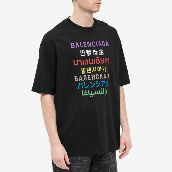 Balenciaga Languages Logo Tee Black 