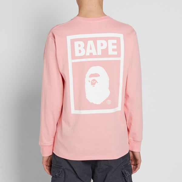 pink and white bape shirt
