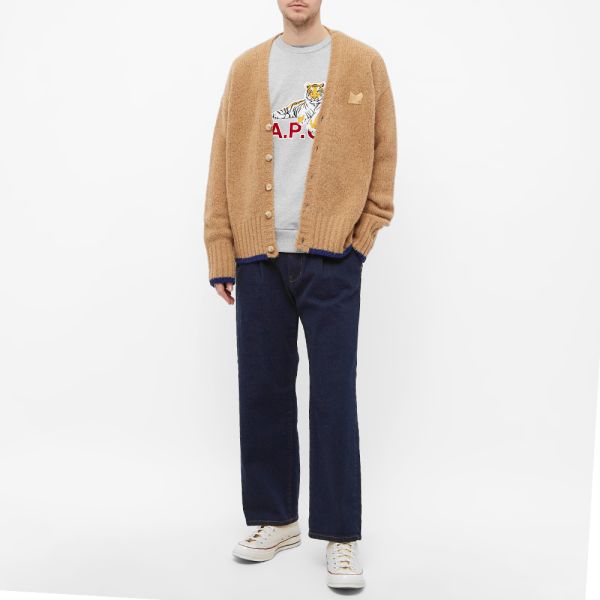 A P C Taylor Crew Sweat Heathered Light Grey End