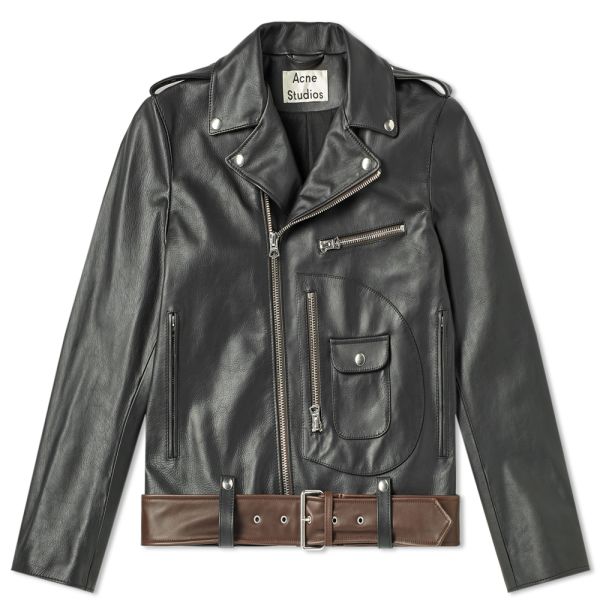 Acne Studios Ladd Washed Leather Jacket Black End Acne Studios Ladd Washed Leather Jacket