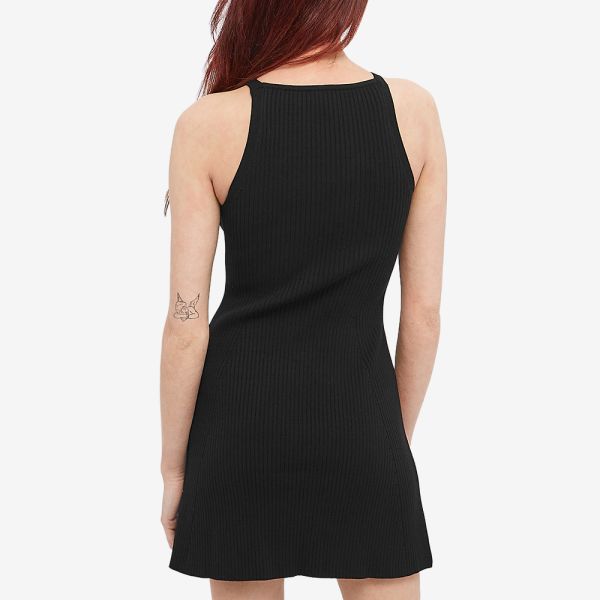 Courrèges Rib Knit Mini Dress Black 