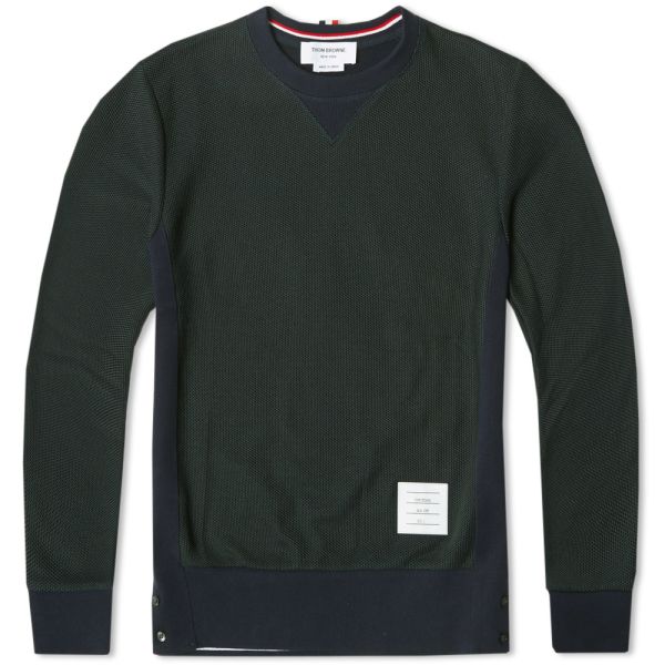 Thom Browne Pique Crew Neck Sweatshirt Thom Browne Pique Crew Neck Sweatshirt