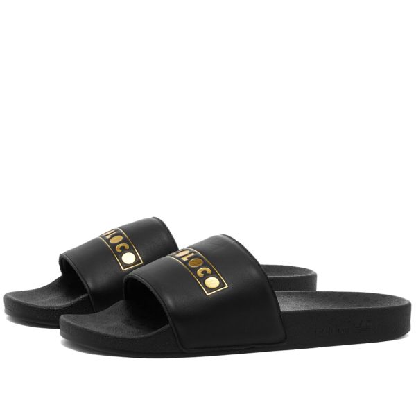 Adidas adilette black gold clearance