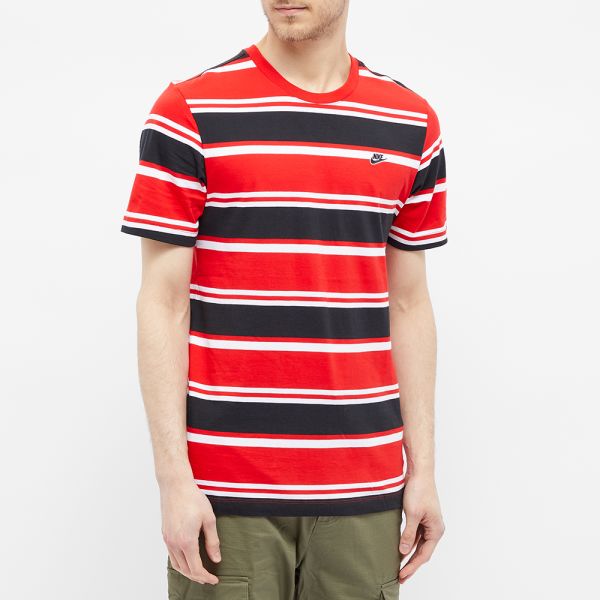 Nike red and white striped shirt clearance
