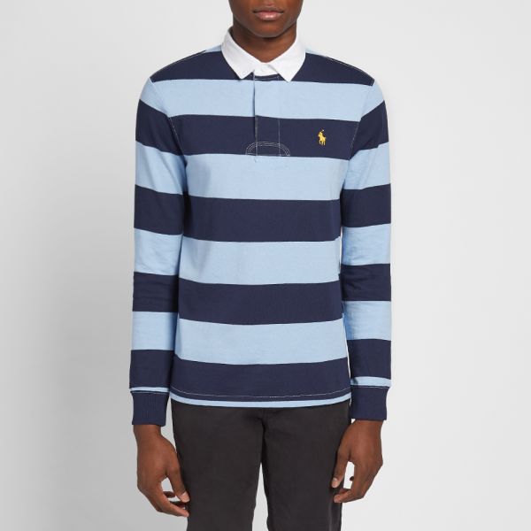 Ralph lauren rugby stripe sueded polo Clearance