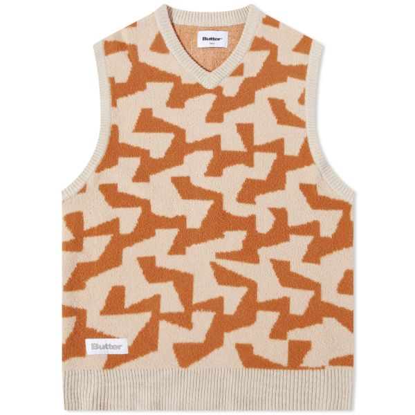 Butter Goods Mohair Jaquard Knit Vest Brown & Tan END. (FR)