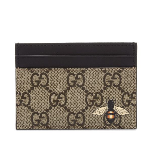 Gucci GG Supreme Bee Card Holder Beige 