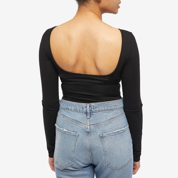Backless bodysuit black clearance