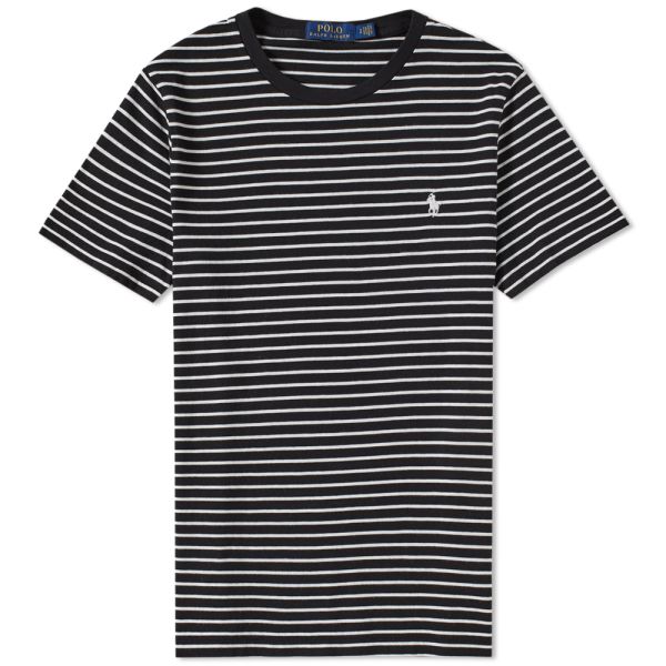 black and white striped ralph lauren polo