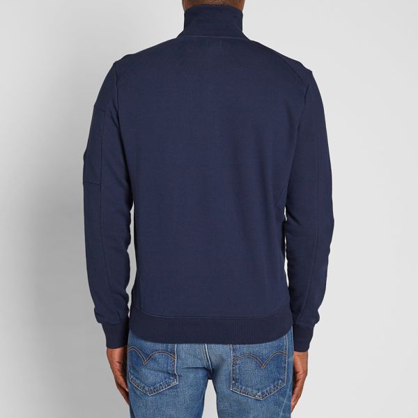 CP Company Arm Lens Zip Hood Sweat Top in Navy