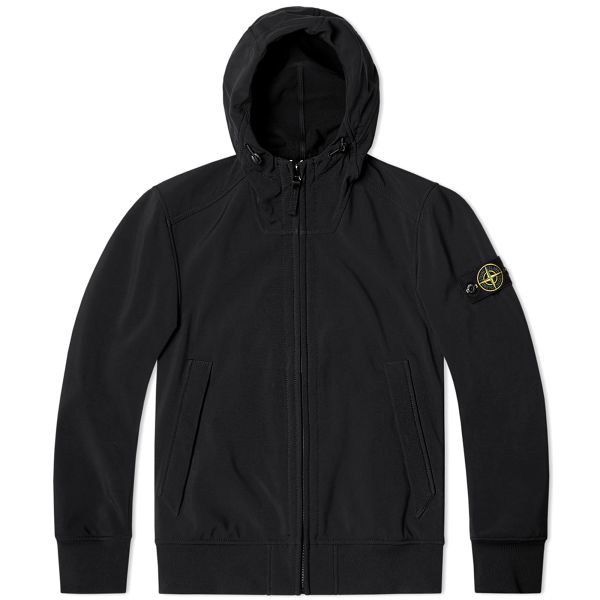 Stone island soft shell badge hooded jacket clearance