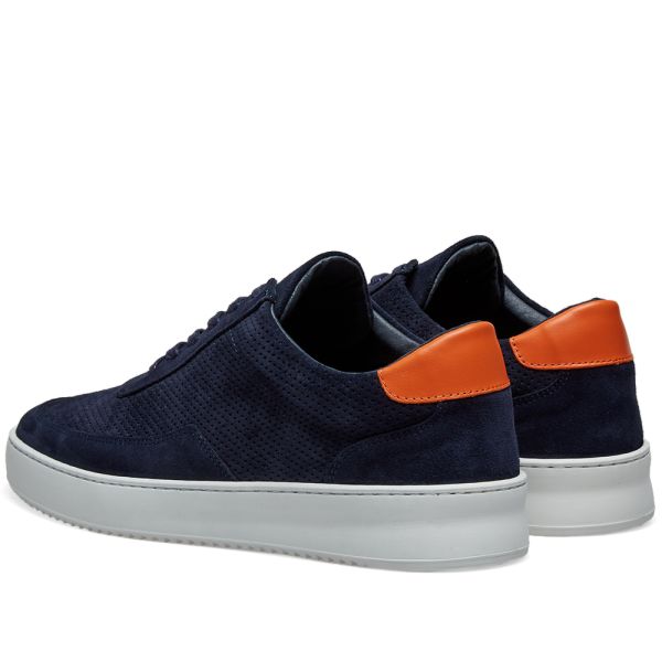 Filling Pieces Low Mondo Ripple Suede Perforated Sneaker Navy | END.