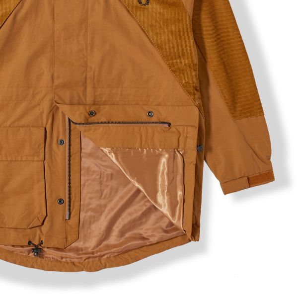 Fred Perry Cord Hooded Jacket Dark Caramel END. (KR)