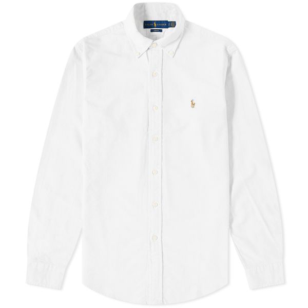 Polo Ralph Lauren Slim Fit Button Down Oxford Shirt White End