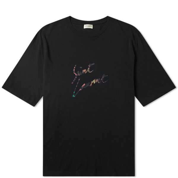 saint laurent signature logo t shirt