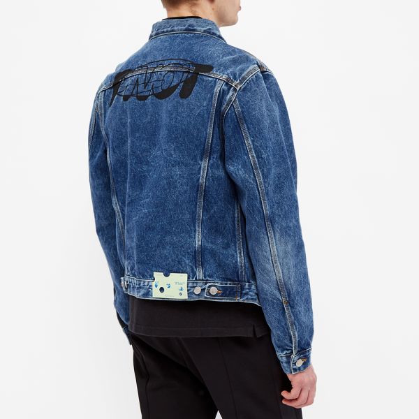off white slim denim jacket