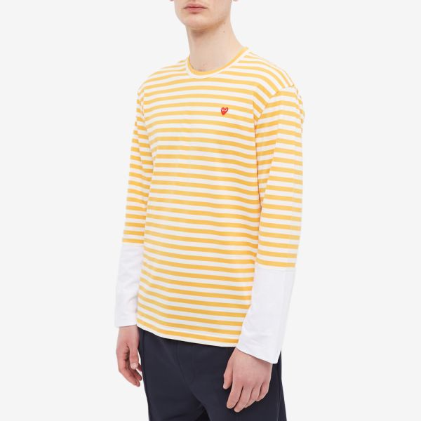 Long Sleeve Stripe Contrast Sleeve 