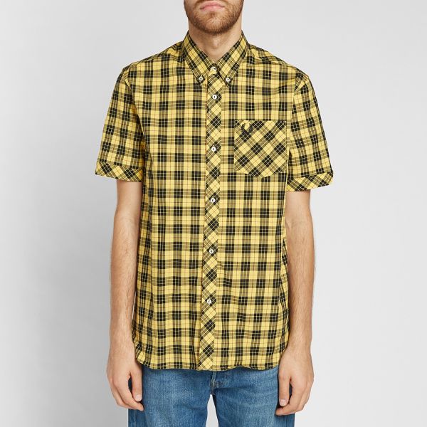 fred perry tartan shirt short sleeve