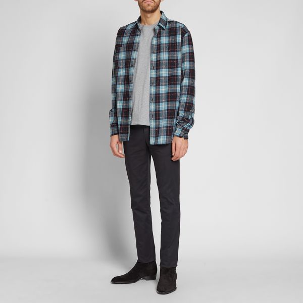 saint laurent checked shirt