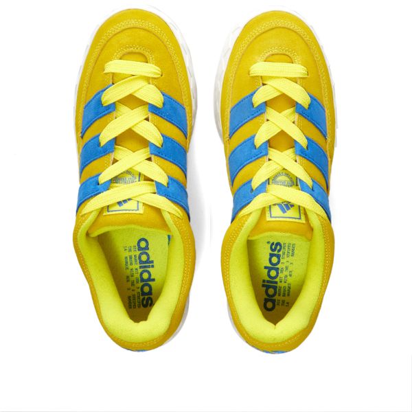 Blue adidas yellow stripes Clearance