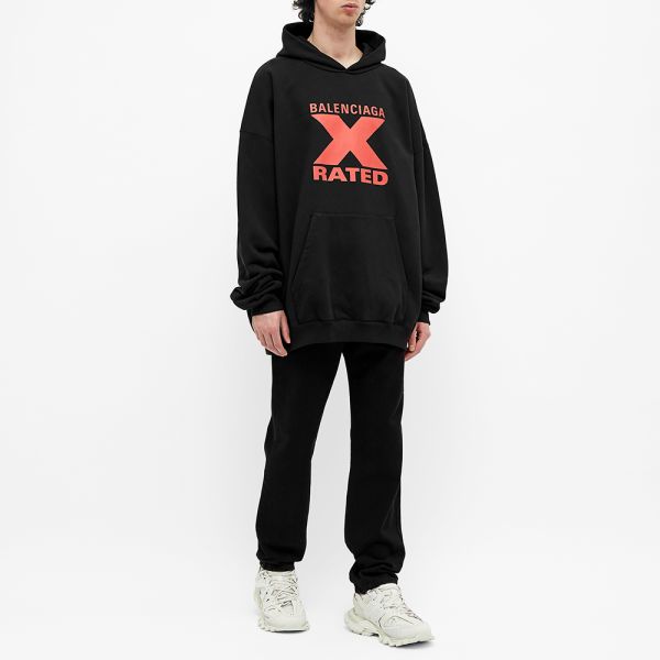 balenciaga hoodie black and red