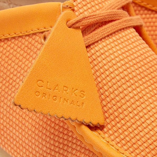 peach clarks wallabees