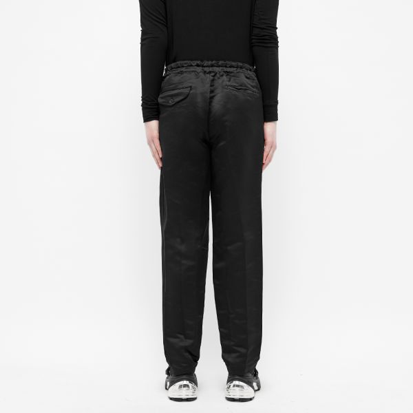 Black elastic trousers clearance