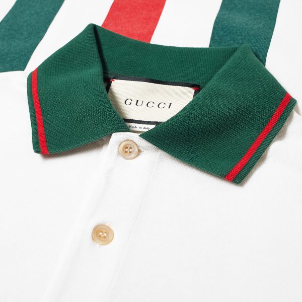 gucci polo shirt red green collar