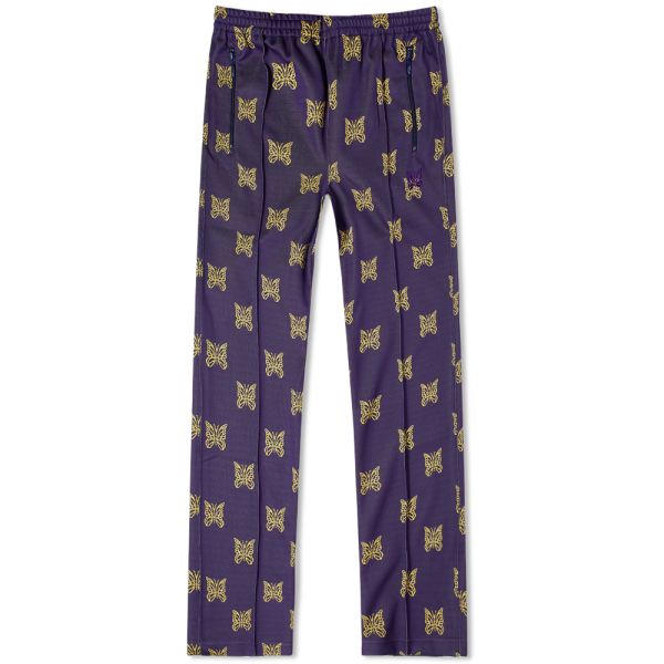 purple and yellow track pants