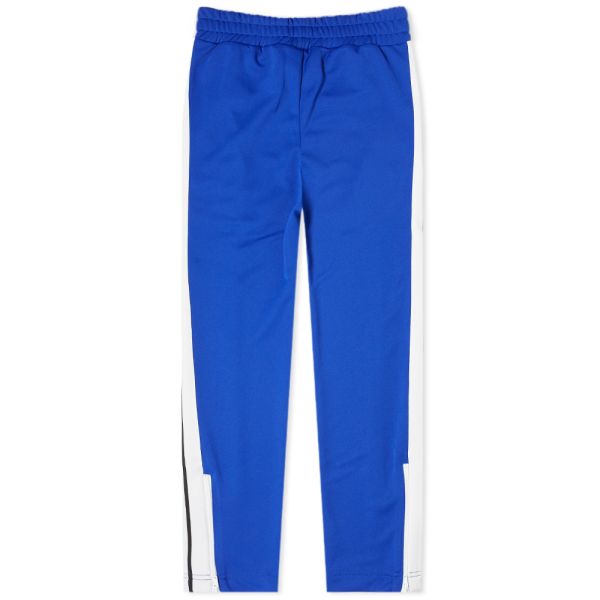 blue and white track pants