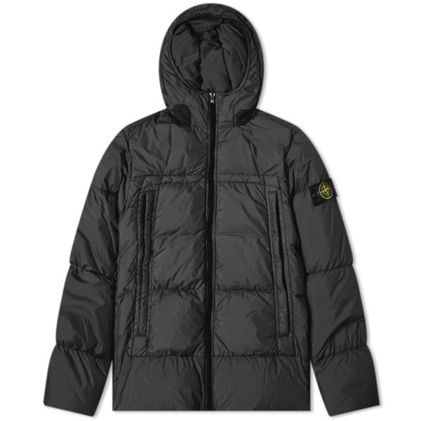 Stone island crinkle reps down jacket black Clearance