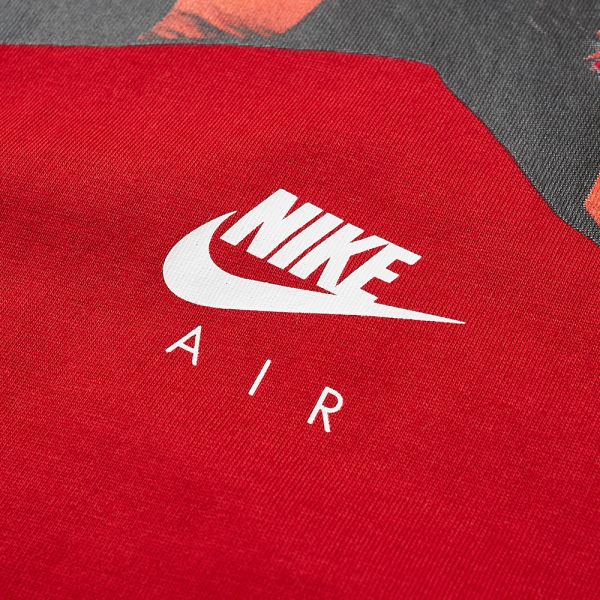 red graphic tee