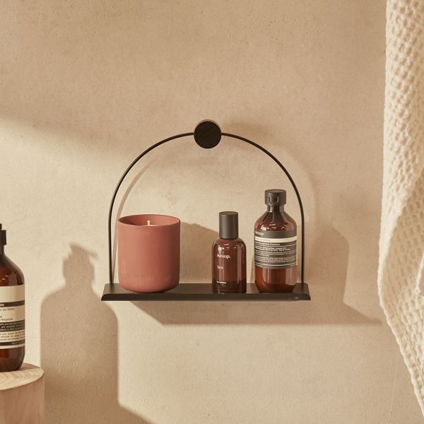 Ferm Living Bathroom Shelf Black End - Ferm Living Bathroom Shelf Brass Ferm Living Bathroom Shelf Black End - Ferm Living Bathroom Shelf Brass