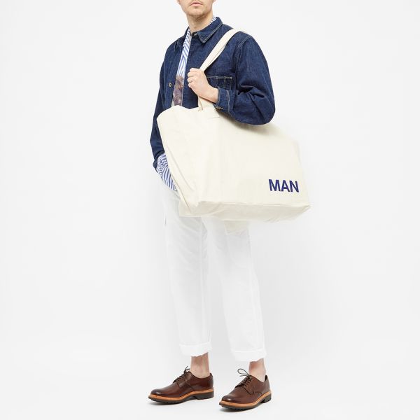 Junya Watanabe Man Large Tote Natural Navy End