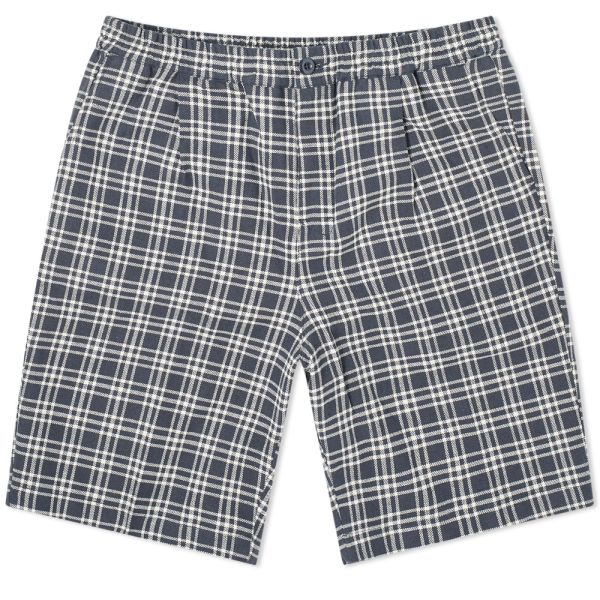 Stussy Plaid Linen Bryan Short Navy 