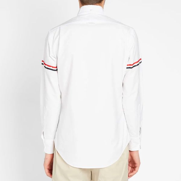 Thom Browne Grosgrain Arm Band Oxford Shirt Optic White End